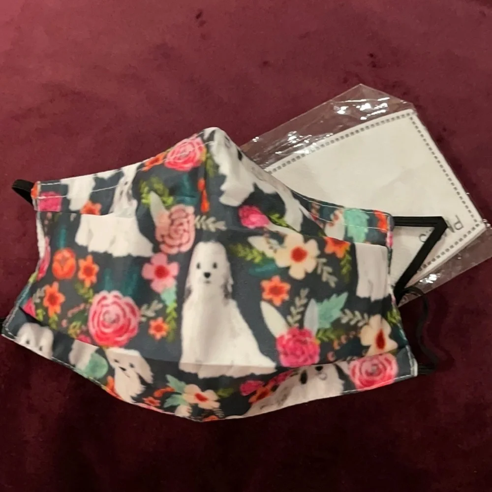 New cute floral dog face mask